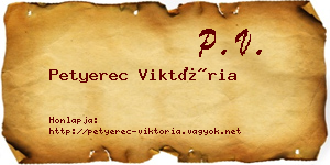 Petyerec Viktória névjegykártya